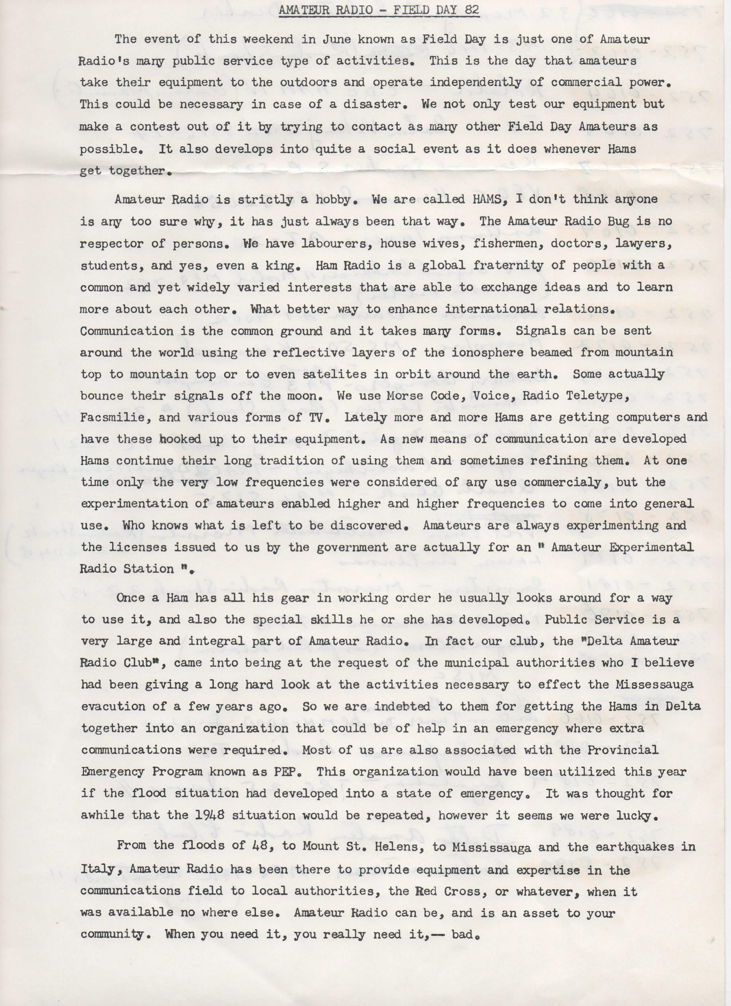 A letter written by Clay to a newspaper describing one of the first field days.